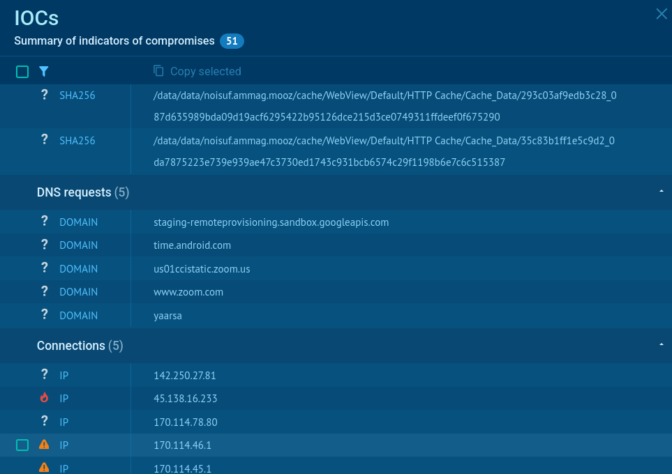 BTMOB RAT IOCs in Interactive Sandbox