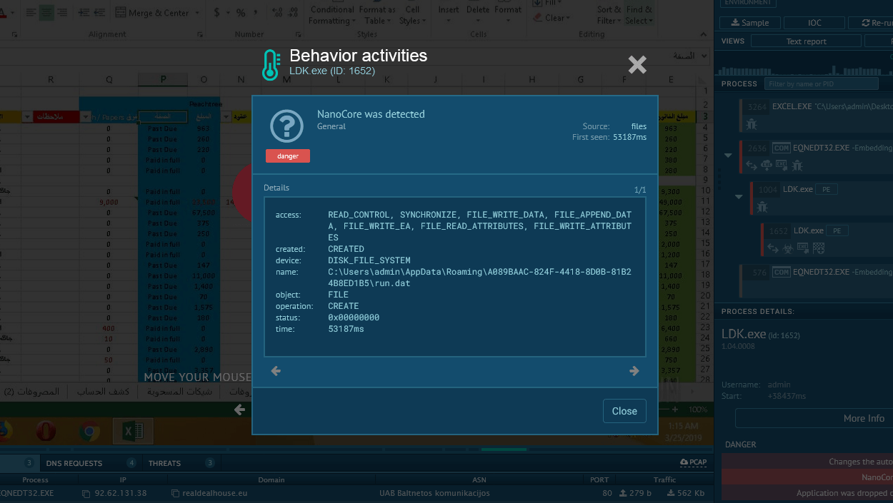 Nanocore analysis in ANY.RUN