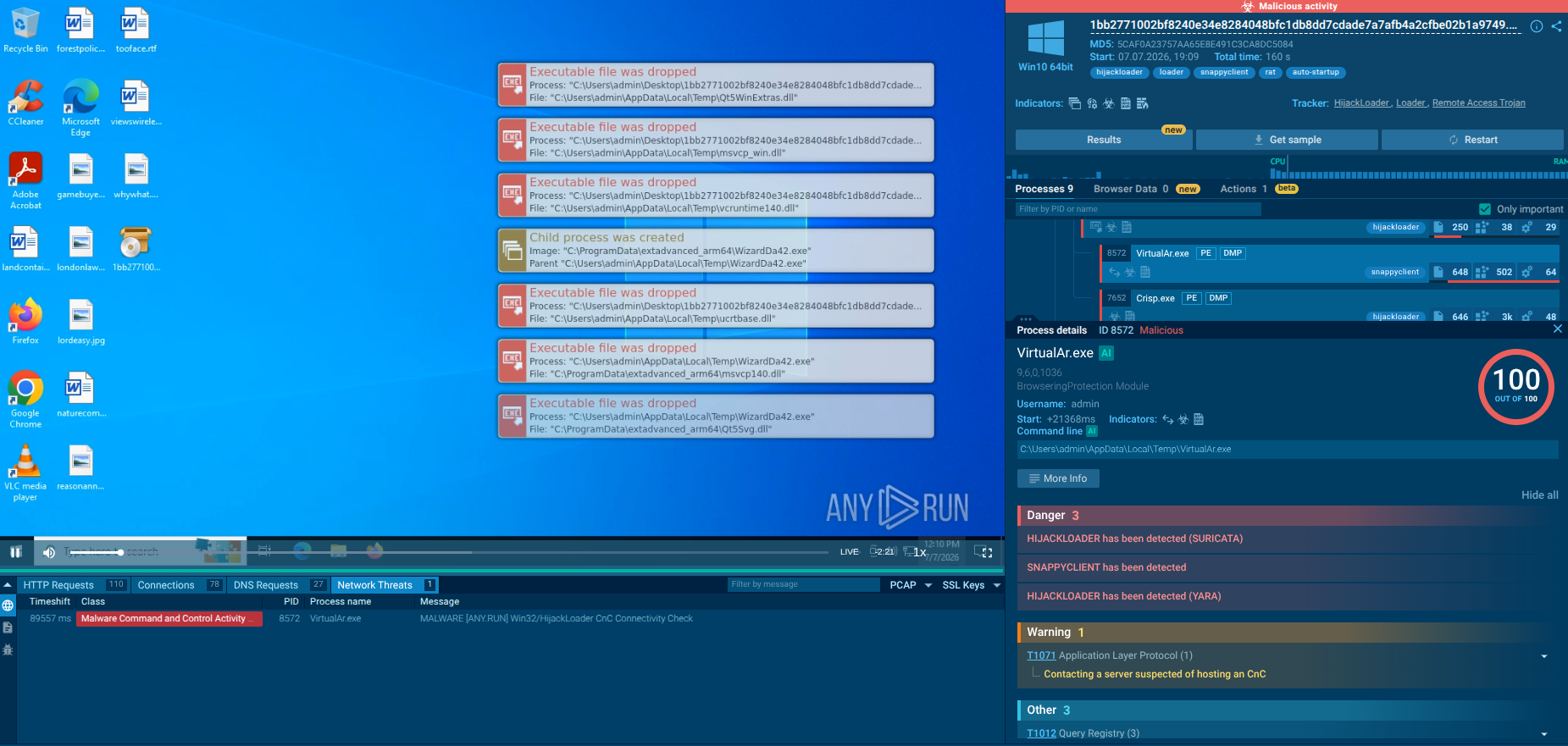 SnappyClient analysis in ANY.RUN