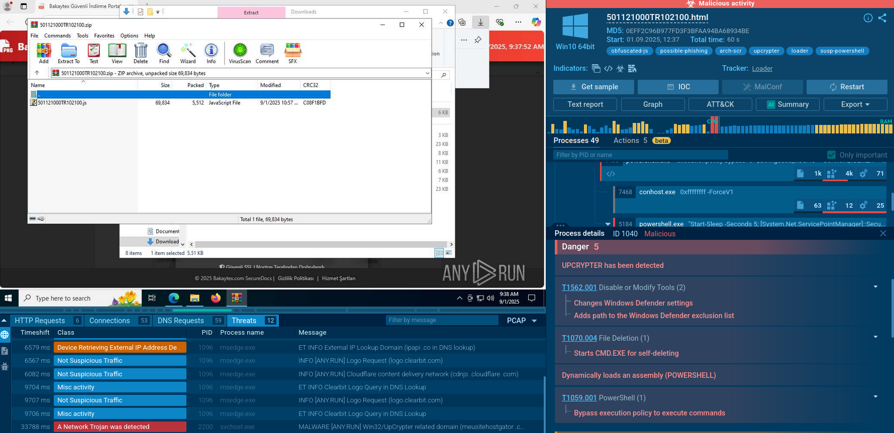 UpCrypter analysis in ANY.RUN